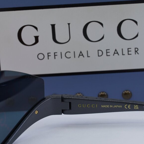Gucci GG1650S 009 Shield Sunglasses - Ruthenium/Red Mirror - Picture 5 of 11
